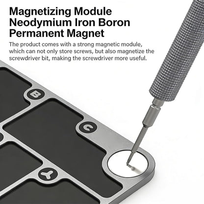  Plateau Magnétique De Stockage De Vis En Aluminium, Pour Téléphone Portable, Ordinateur, Tablette, Réparation Embouts De Tournevis, Stockage D ' Outils De Magnétisation