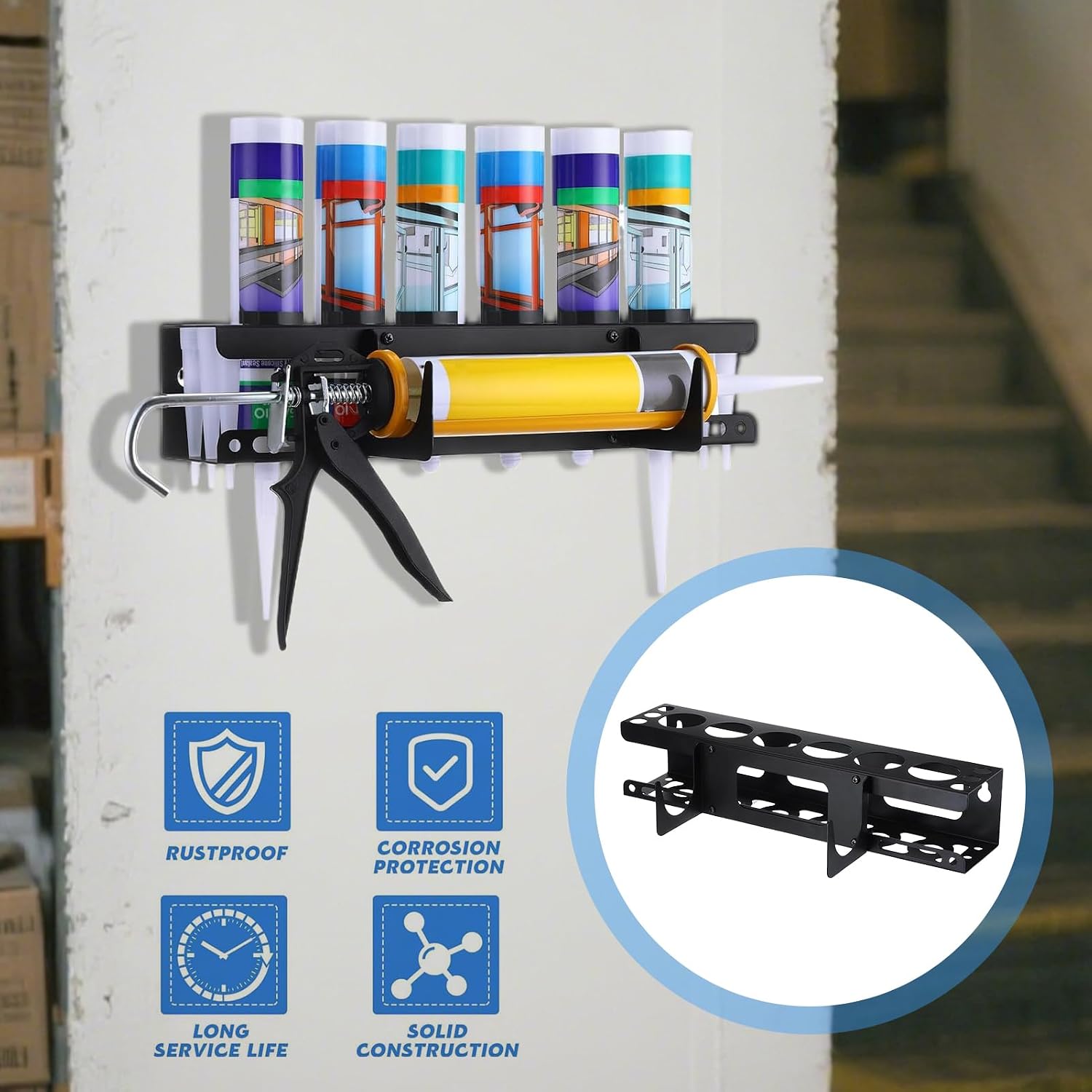  Organisateur De Mastic, Organisateur Mural Pour Tubes De Mastic D'Atelier, Rangement Pour Outils De Professionnels En Rénovation Et Maintenance