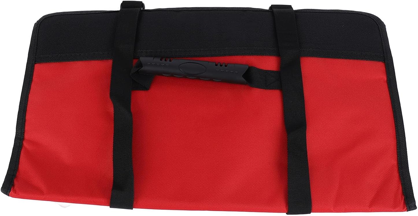  Trousse Rangement Outils, Sac Rouleau Avec Grandes Poches, Capacité Spacieuse, Tissu Oxford Résistant, 78x45cm - Organisation Efficace, Durable Et Portable Pour Électriciens (Rouge)