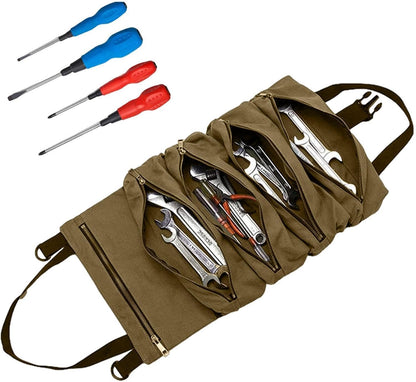  Organisateur De Pochette à Outils Enroulable | Organisateurs D'outils Et Rangement Avec Tissu Oxford 900D | Organisateur De Sac à Outils Avec 5 Pochettes à, Organisateur De Rouleau D'outils