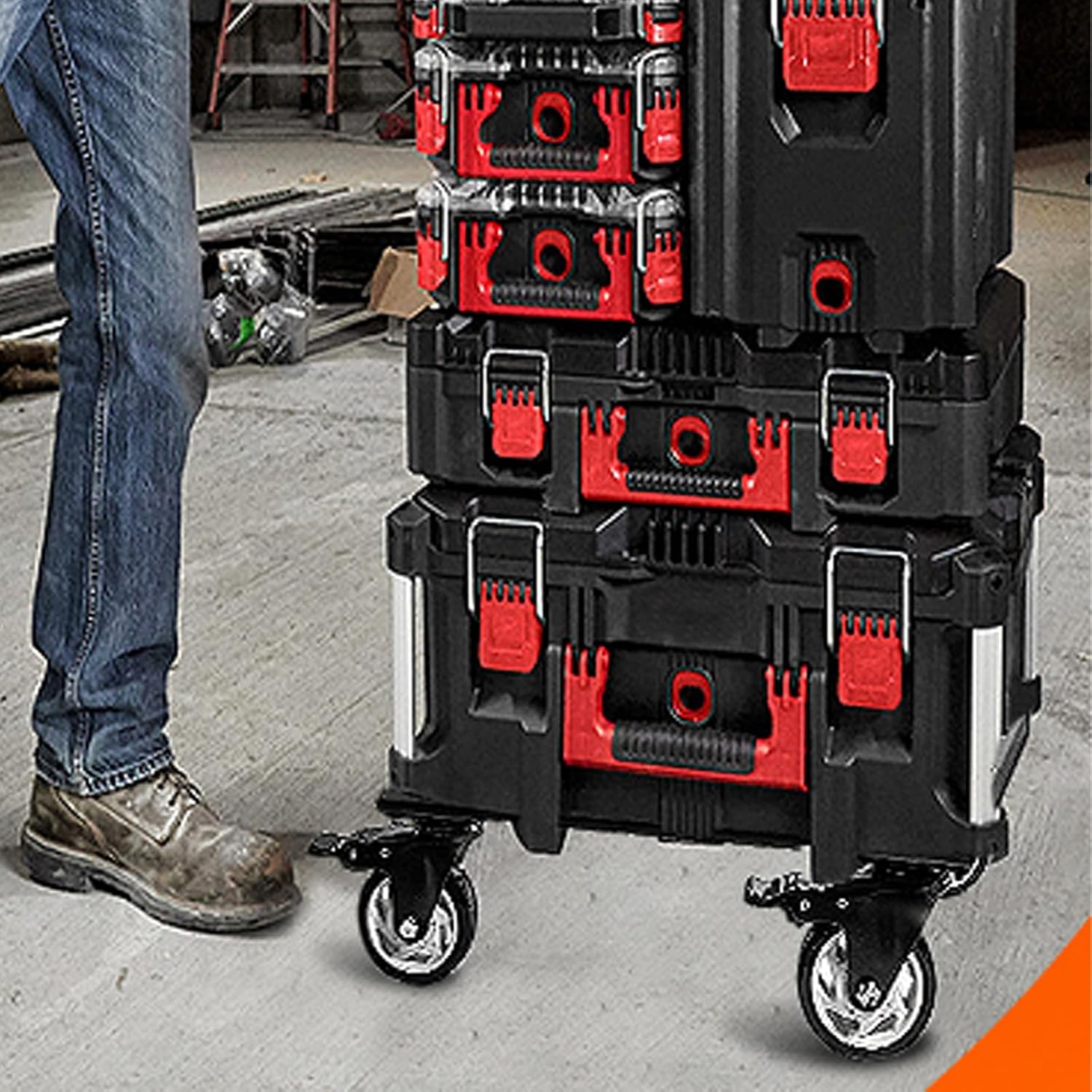  Plate-forme Pliable Compatible Avec Les Modules - Organisez La Construction En Acier Lourd - Surface De Travail Plate Pour Les Projets D'entretien - Montage Facile - Boîte à Outils Modulaire