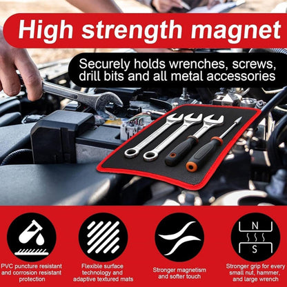  Tapis Magnétique – Organiseur De Pièces Magnétiques – Tapis Magnétique Pour Atelier, Réparation Automobile, Voiture, Garage, Maison, Tournevis, Clés, Boulons