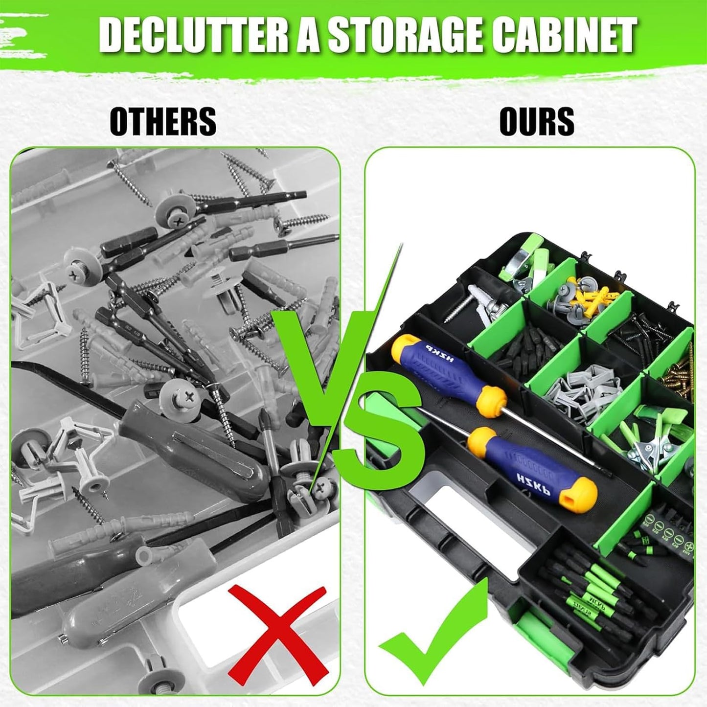  Boîte à Outils à 34 Compartiments - Boîte De Rangement Pour Vis - Pièces Métalliques - Quincaillerie - Tournevis - Boîte De Rangement Pour L'organisation