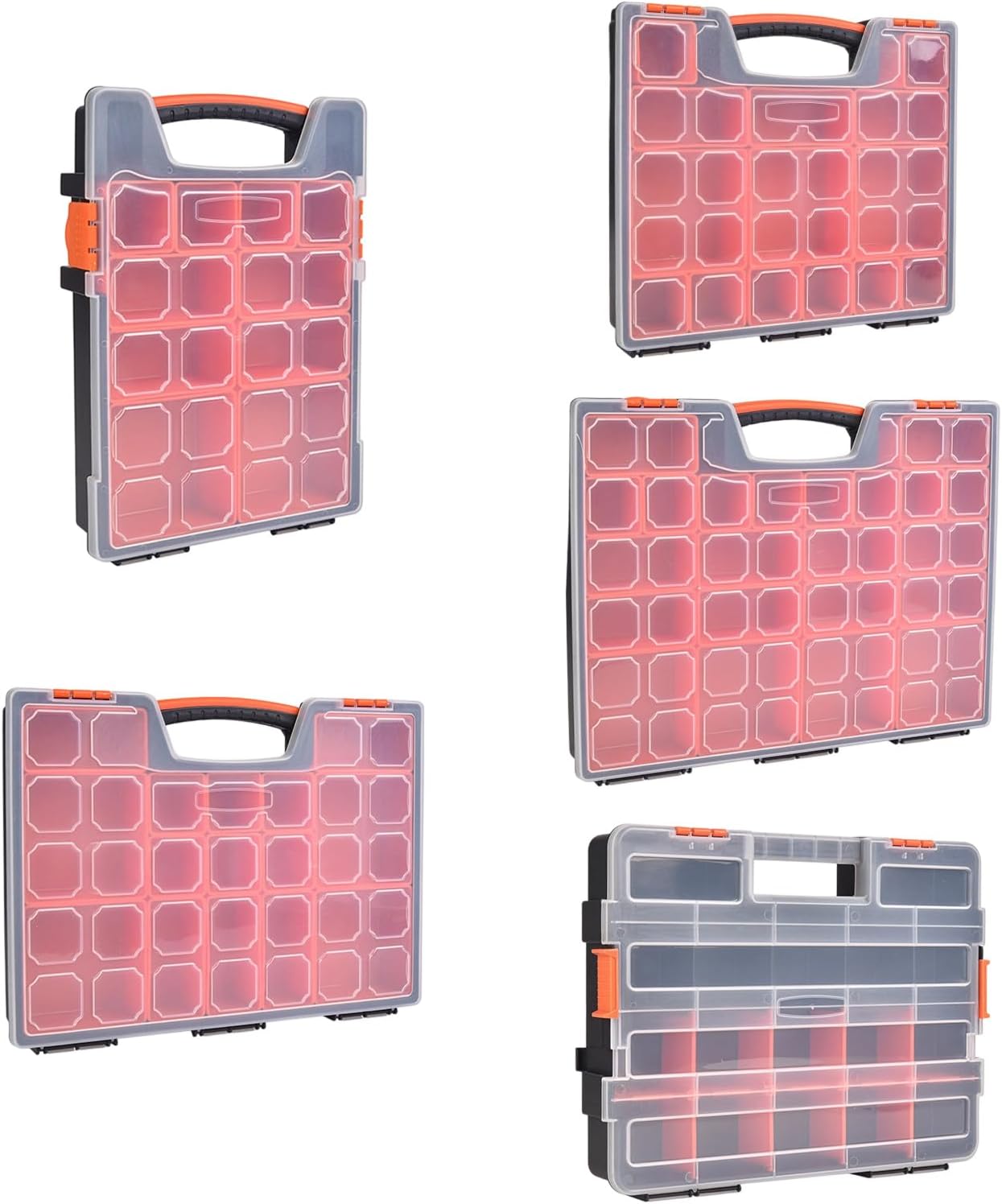  Boîte De Rangement Robuste Pour Pièces Verrouillées Avec Grilles Réglables, Organisateurs De Pièces D ' Atelier Pour Techniciens Professionnels Et Amateurs, Boîte De Rangement En Plastique