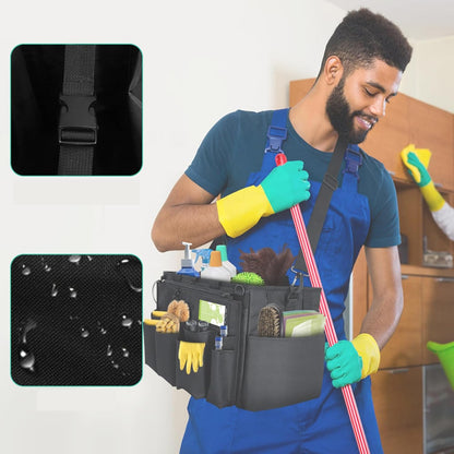  Générique Sacs De Nettoyage Pour Femmes De Ménage | Sac Plébiable Pour Ménage | Porte-Outils Mesh Respirant Imperméable Avec Poignée Bretelle Pour Chiffons Époussetage Cuisine