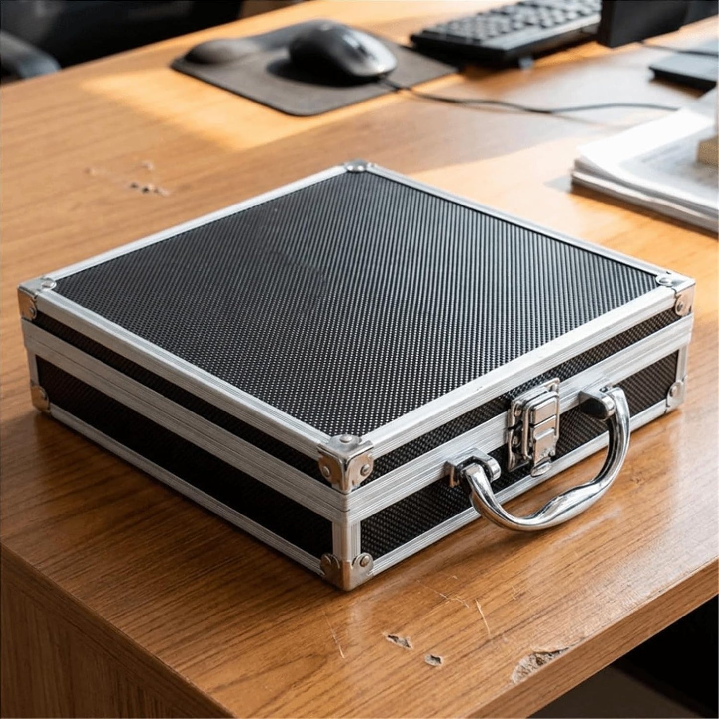  Valise Aluminium Boîte à Outils Antichoc En Alliage D'aluminium, Boîte Portable Résistante Aux Chutes Et Chocs, Mallette De Sécurité Portative Grande Capacité(E 36x10x5.8cm)
