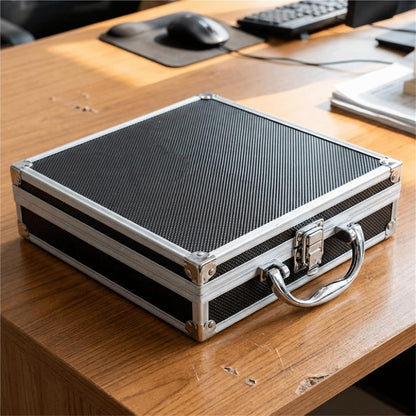  Valise Aluminium Boîte à Outils Antichoc En Alliage D'aluminium, Boîte Portable Résistante Aux Chutes Et Chocs, Mallette De Sécurité Portative Grande Capacité(E 36x10x5.8cm)