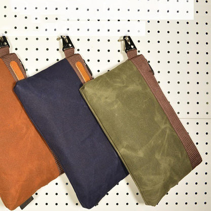  Sac à Outils Professionnel En Toile Cirée De Grande Capacité, Avec Support Droit, Large Fond Plat, Sac échelle