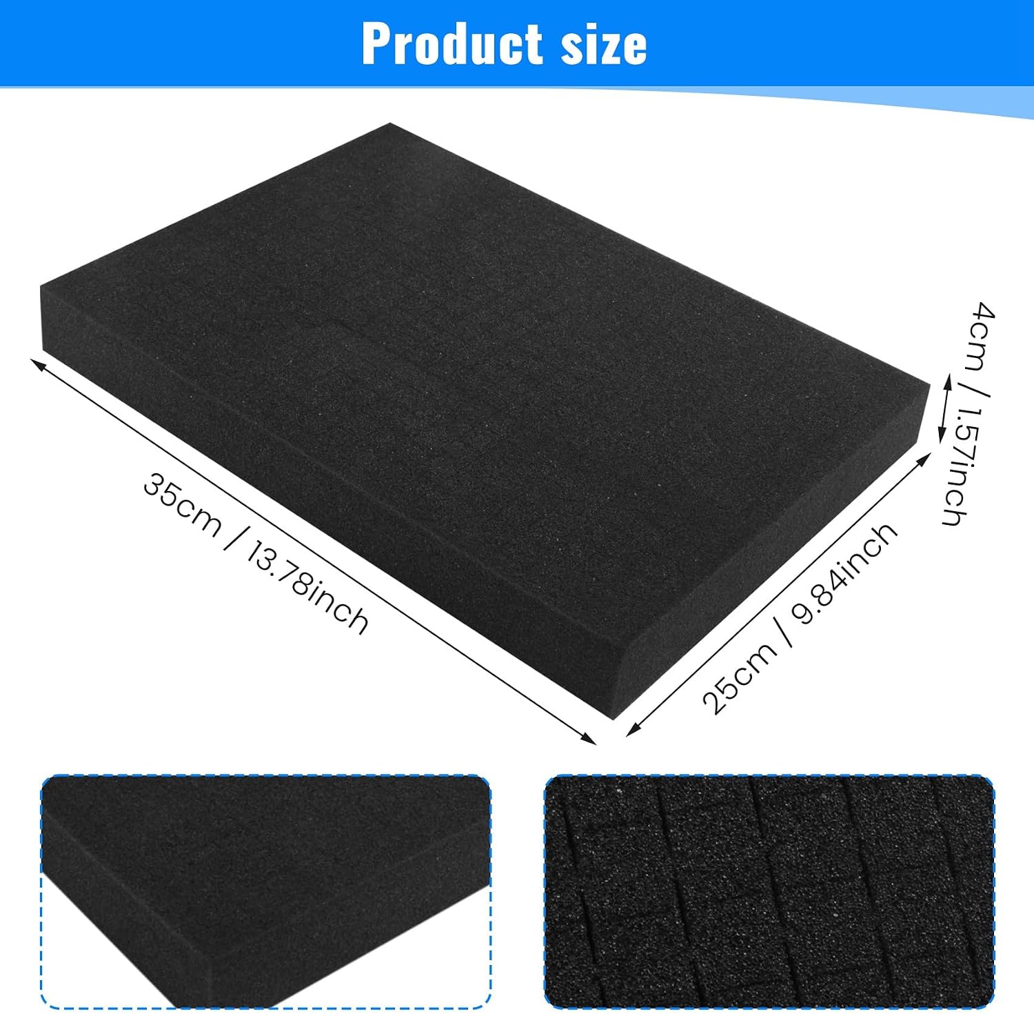  2 Pièces De Mousse à Séparer Pour Boîte à Outils, Insert De Mousse Prédécoupée, Mousses D'Ombre Haute Densité 350x250x40mm
