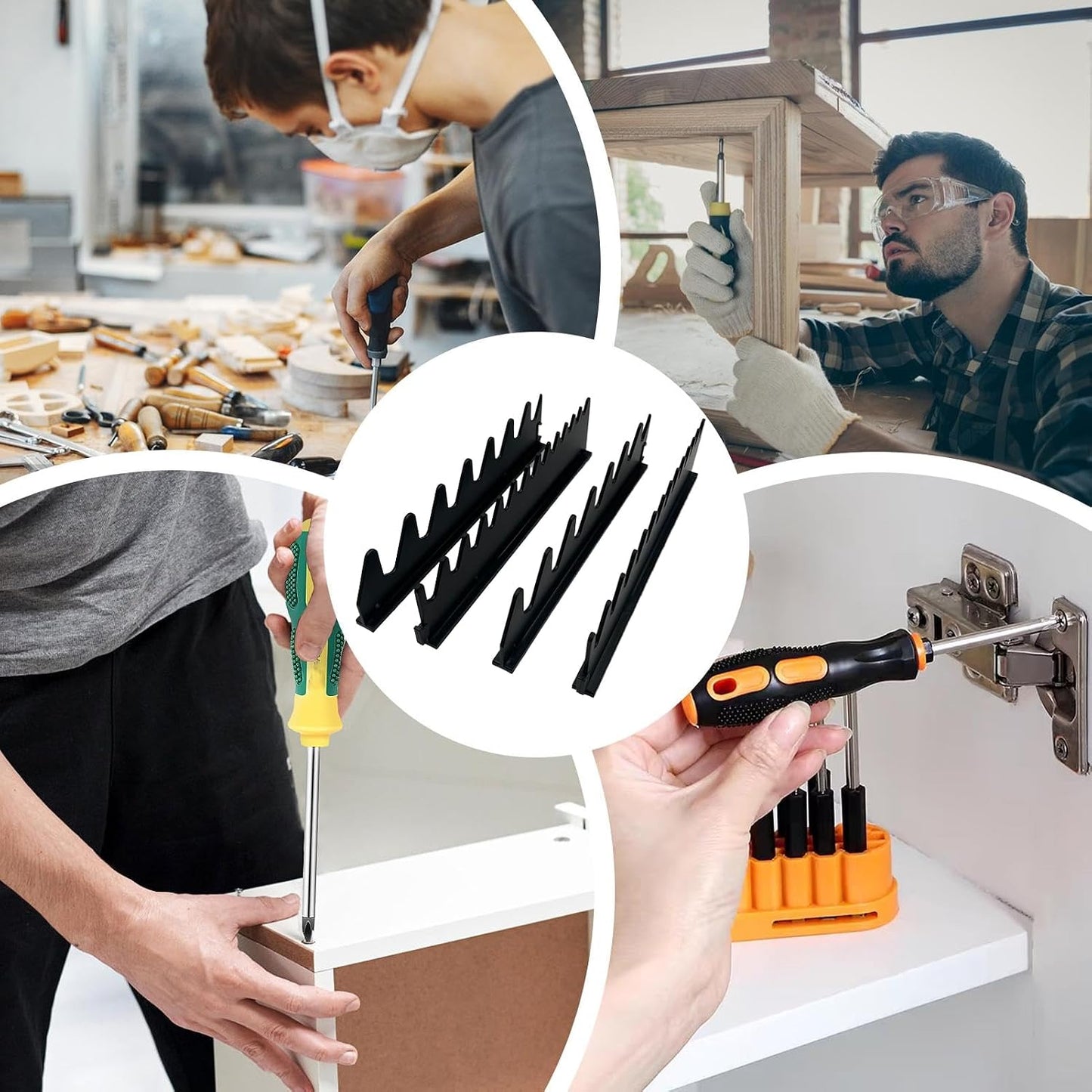  Générique Organisateur De Clés | Support Mural D'organisation Pour Clés,Système De Rangement Gain De Place Pour Atelier Garage Établi Mur Cabinet Bricoleur Station De Réparation Intérieur