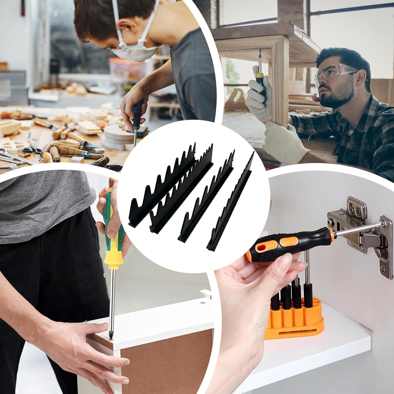  Générique Organisateur De Clés | Support Mural D'organisation Pour Clés,Système De Rangement Gain De Place Pour Atelier Garage Établi Mur Cabinet Bricoleur Station De Réparation Intérieur