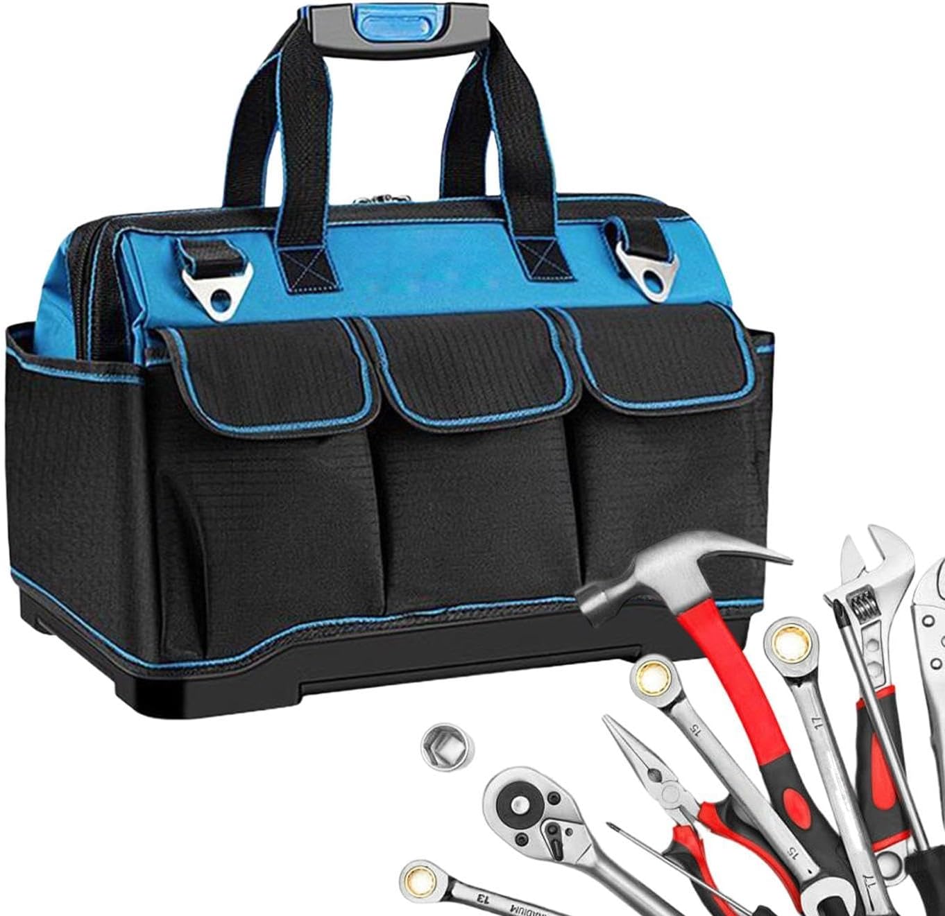  Sac À Outils Robuste - Organisateur De Rangement Multi-Poches En Oxford | Sac À Outils Mécanicien Portable,pour Travaux De Construction Maison Garage Atelier Papa électricien Mécanicien