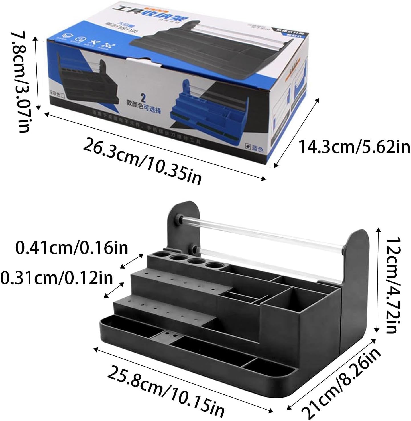  Organiseur De Tournevis, Avec Rangement De Bureau Robuste Peu Encombrant, 26,3 X 14,3 X 7,8 Cm, Support D'outils De Réparation Électronique, Support D'établi, Pour Téléphone, Tablette, Ordinateur, Mag
