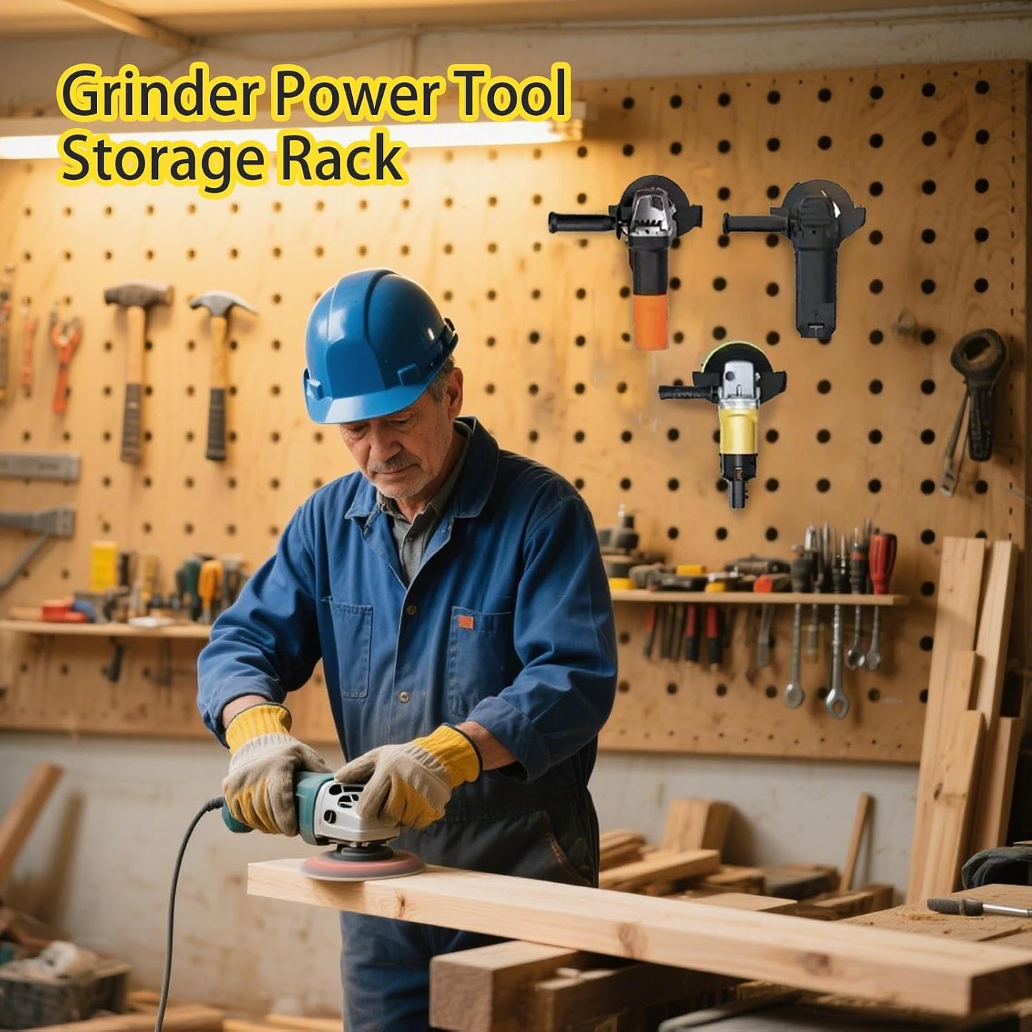 GENERIC Organiseur D'outils électriques, étagère De Rangement En Métal Robuste, étagère Murale Peu Encombrante, Support D'outils Multifonction Pour Garage, Atelier, Meuleuse D'angle, Ponceuse, Polisseuse