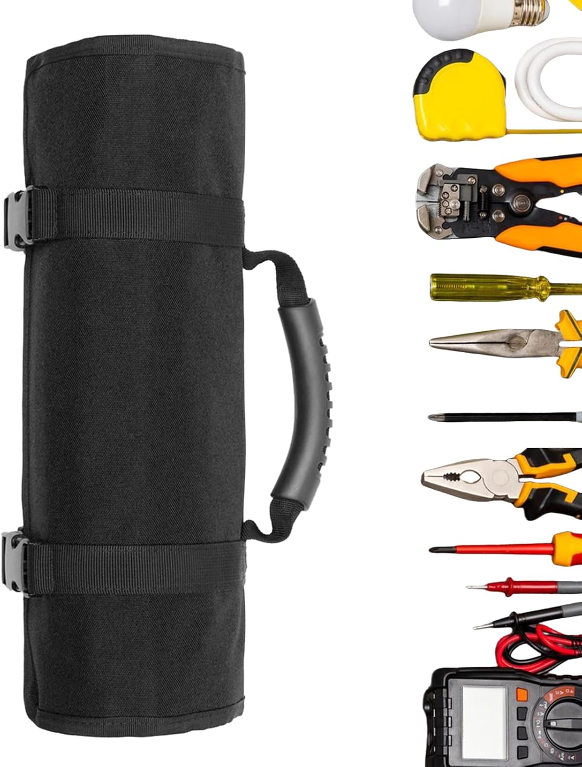  Pochette à Outils Enroulable, Sac à Outils Pliable, Sac De Transport Résistant à L'usure, Poignée épaisse Et Durable Pour Le Rangement Du Matériel, L'organisation Et L'utilisation En Extérieur, 36,5 X