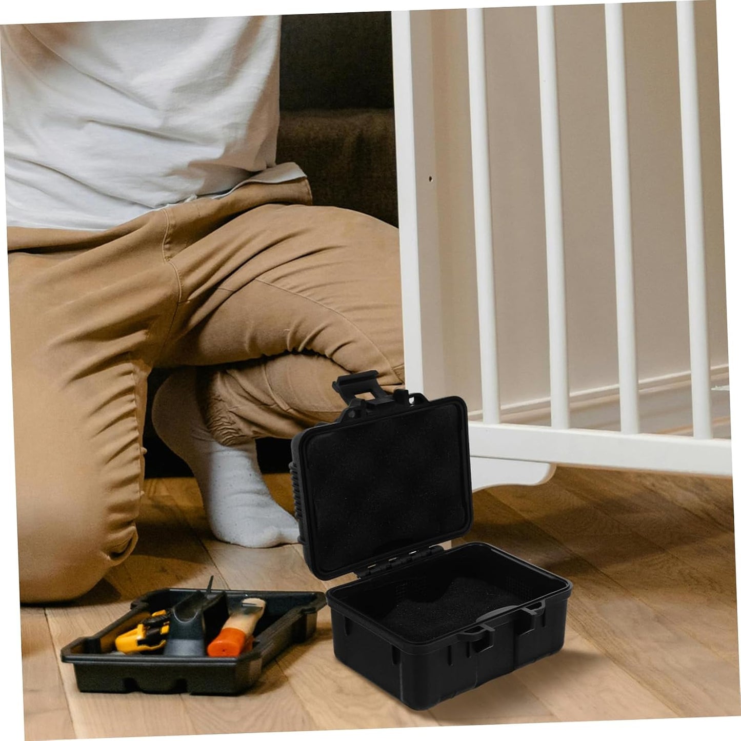  TOYANDONA 2pièces Boîte à Outils Portable Plastique Pour Rangement Outils Organiseur Compact Avec Mousse Prédécoupée Pour Protection Optimale Lors Déplacements