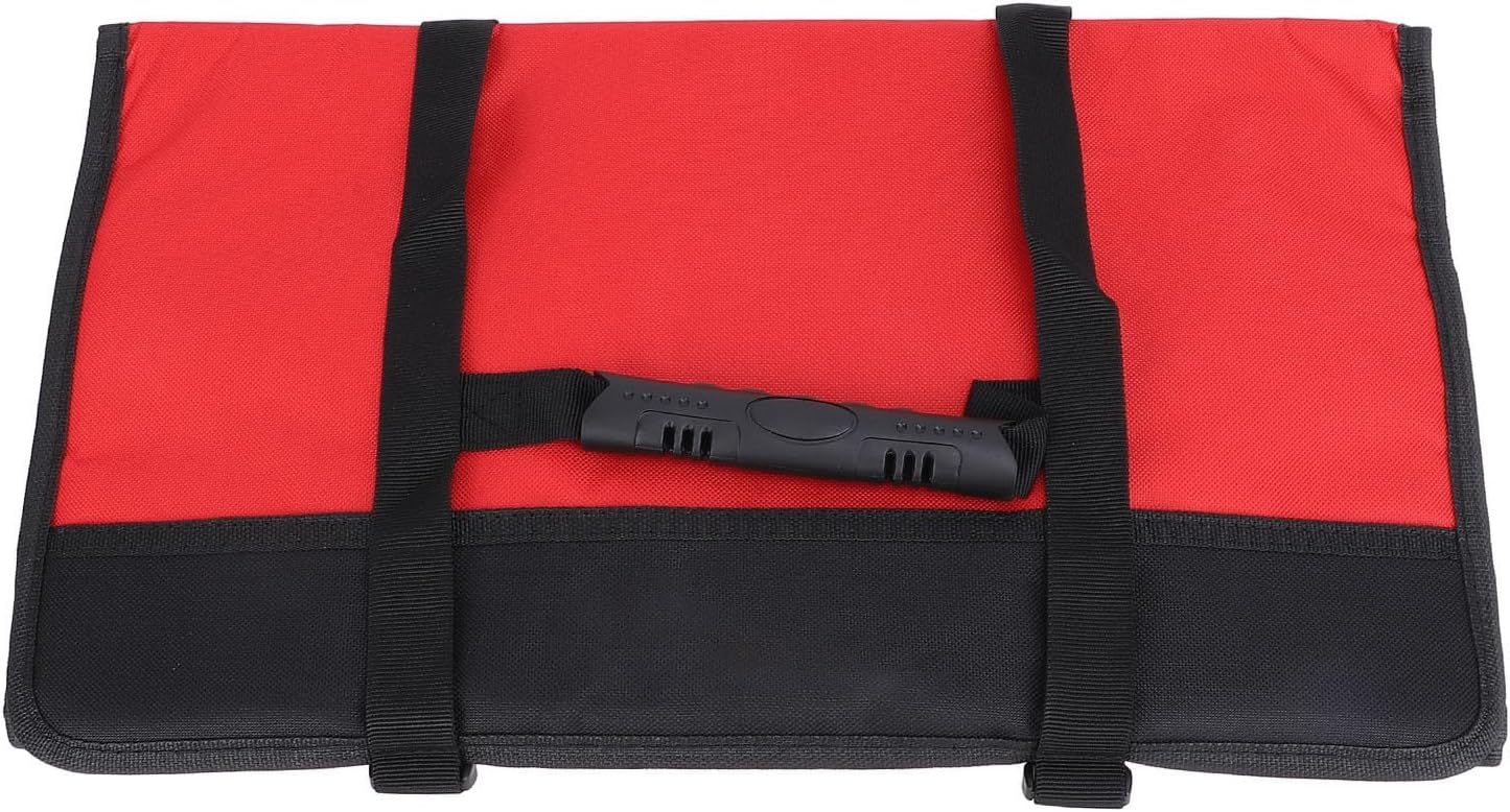  Trousse Rangement Outils, Sac Rouleau Avec Grandes Poches, Capacité Spacieuse, Tissu Oxford Résistant, 78x45cm - Organisation Efficace, Durable Et Portable Pour Électriciens (Rouge)