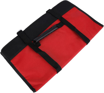  Trousse Rangement Outils, Sac Rouleau Avec Grandes Poches, Capacité Spacieuse, Tissu Oxford Résistant, 78x45cm - Organisation Efficace, Durable Et Portable Pour Électriciens (Rouge)