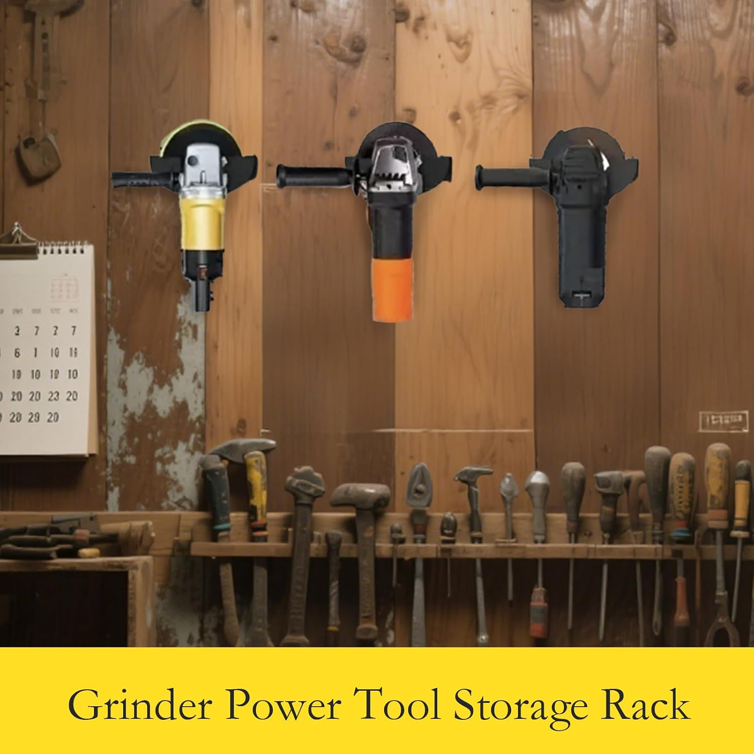  Organiseur D'outils électriques, Support Mural Pour Meuleuse, Support Robuste, Solution De Rangement Multifonctionnelle, Idéal Pour Garage, Atelier, Meuleuse D'angle, 15 X 4 X 5 Cm