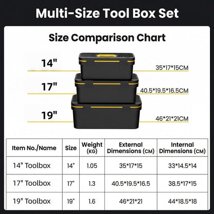 Boîte De Rangement à Outils – Boîte à Outils Empilable Robuste Avec Plateau Amovible Et Design Verrouillable Pour La Maison, Le Garage Et Les Projets De Bricolage
