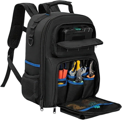 GENERIC Sac à Dos à Outils D'électricien – Sac De Rangement à Rigide | Avec Plusieurs Poches – Sacs à Outils Robustes Pour Homme | Pour Technicien, électricien, Charpentier, Plombier, Amélioration De La