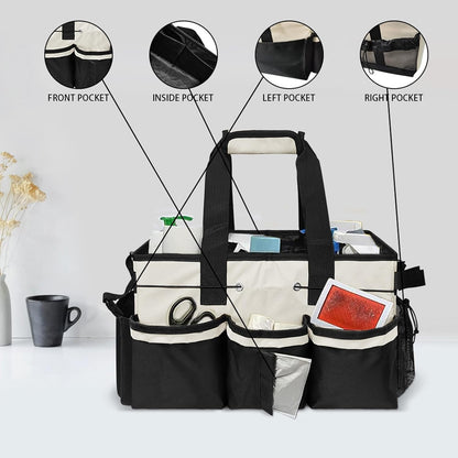  Porte-outils De Nettoyage Avec Côtés En Maille Et Poignées Renforcées, Sac à Outils Respirant Pour La Maison, L'automobile, Sac à Outils Multifonction