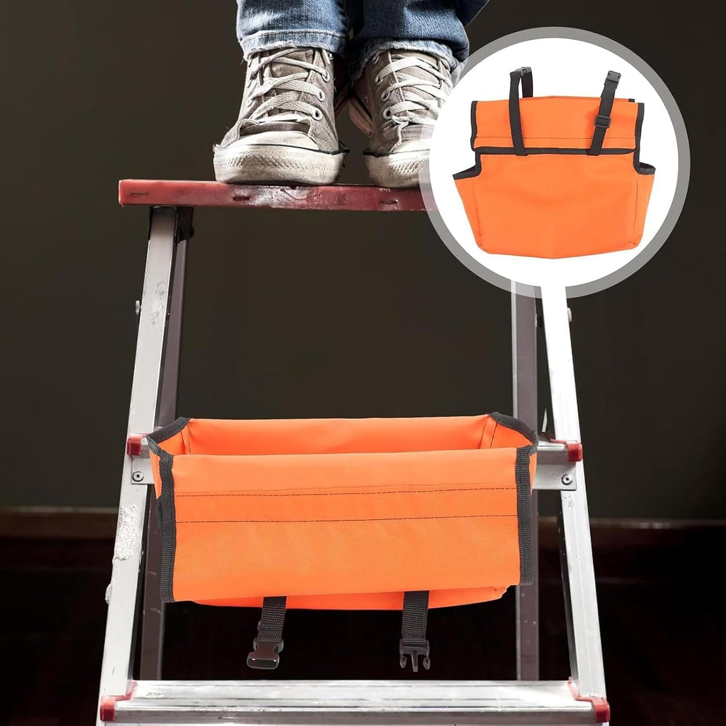  Plateau à Outils élévateur à Ciseaux, Organiseur D'échelle Robuste, Grande Capacité, Pochette à Outils, Amélioration De L'efficacité Du Travail, Rangement D'échelle Portable, Sac à Outils Pour