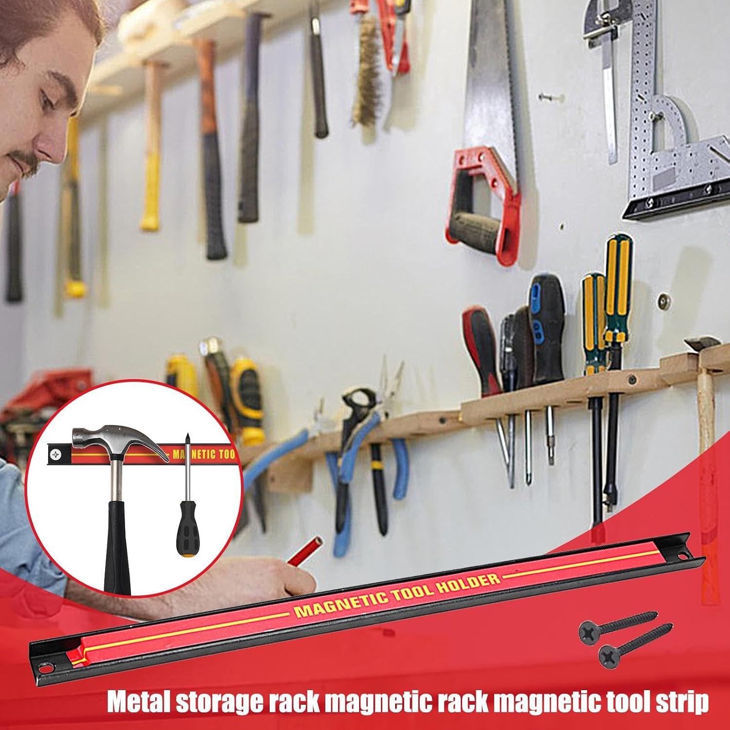  Bande Magnétique Pour Outils – Porte-outils Mural De Grande Capacité – Organiseur Gain De Place Pour Atelier, Atelier De Réparation Automobile, Maison