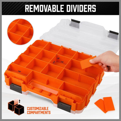  Boîte à Outils Portable Double Face à 34 Compartiments Pour Petites Pièces, Conteneur à Vis Pour Matériel, Clous, Boulons, écrous, Douilles, Perles électroniques, Fournitures Artisanales, Maison, Gara