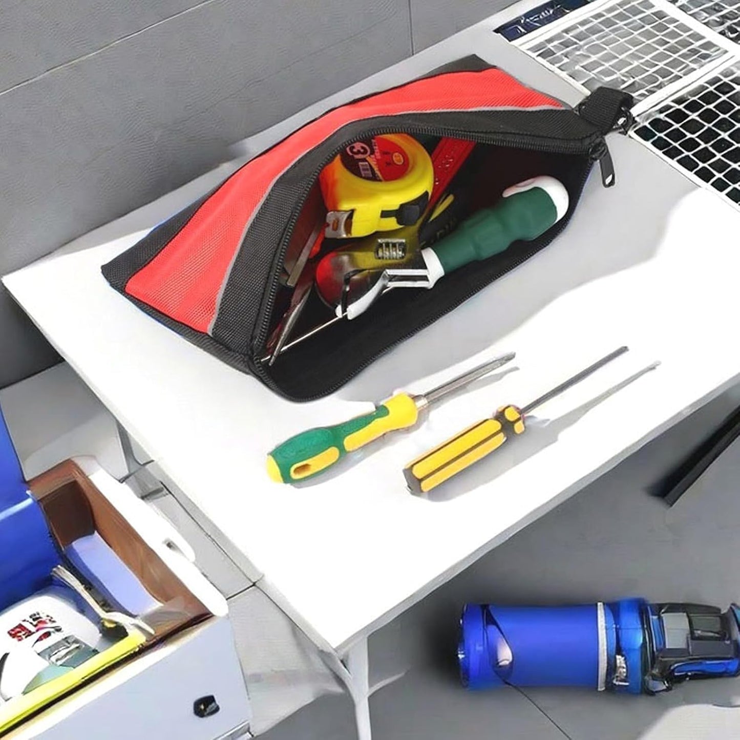  Petits Organisateurs D'outils D'électricien - Pochette De Rangement Multifonctionnelle à Large Ouverture