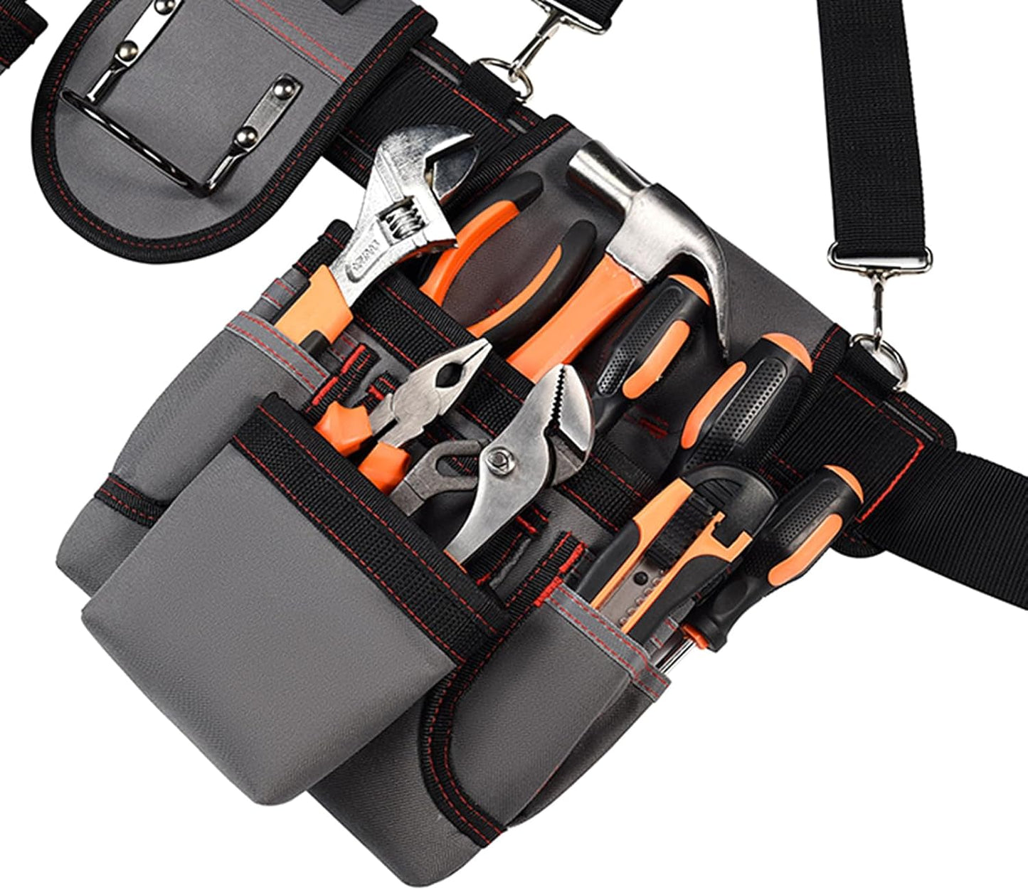  Ceinture à Outils Réglable Pour Homme Avec Bretelles Et Plusieurs Poches Pour électriciens, Charpentiers Et Jardiniers Ceinture à Outils à Taille Réglable