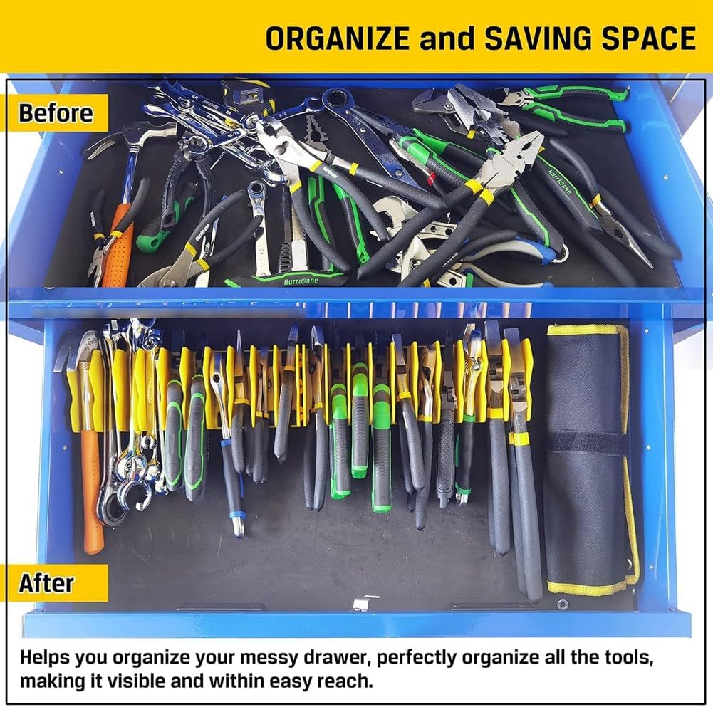  Support Rangement Pour Pinces, Support Rangement Pour Pinces Coupantes à 10 Fentes Avec Base Antidérapante, Organisateur D'Outils, Organisateur Boîte à Outils Pour Tiroir à Outils