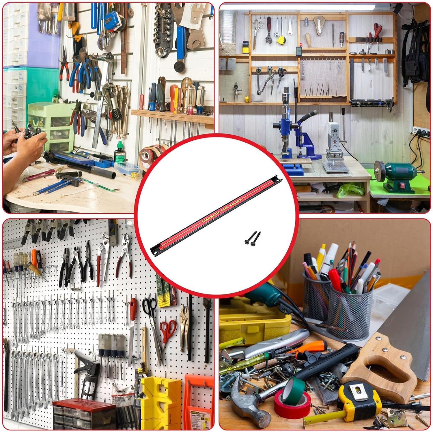  Bande Magnétique Pour Outils – Porte-outils Mural De Grande Capacité – Organiseur Gain De Place Pour Atelier, Atelier De Réparation Automobile, Maison