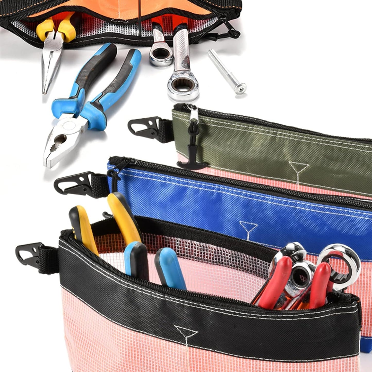  Sac De Rangement En PVC Transparent Antistatique Imperméable Avec Crochet En Métal Oxford 1680D Pour Atelier En Plein Air Sac à Outils En PVC Transparent