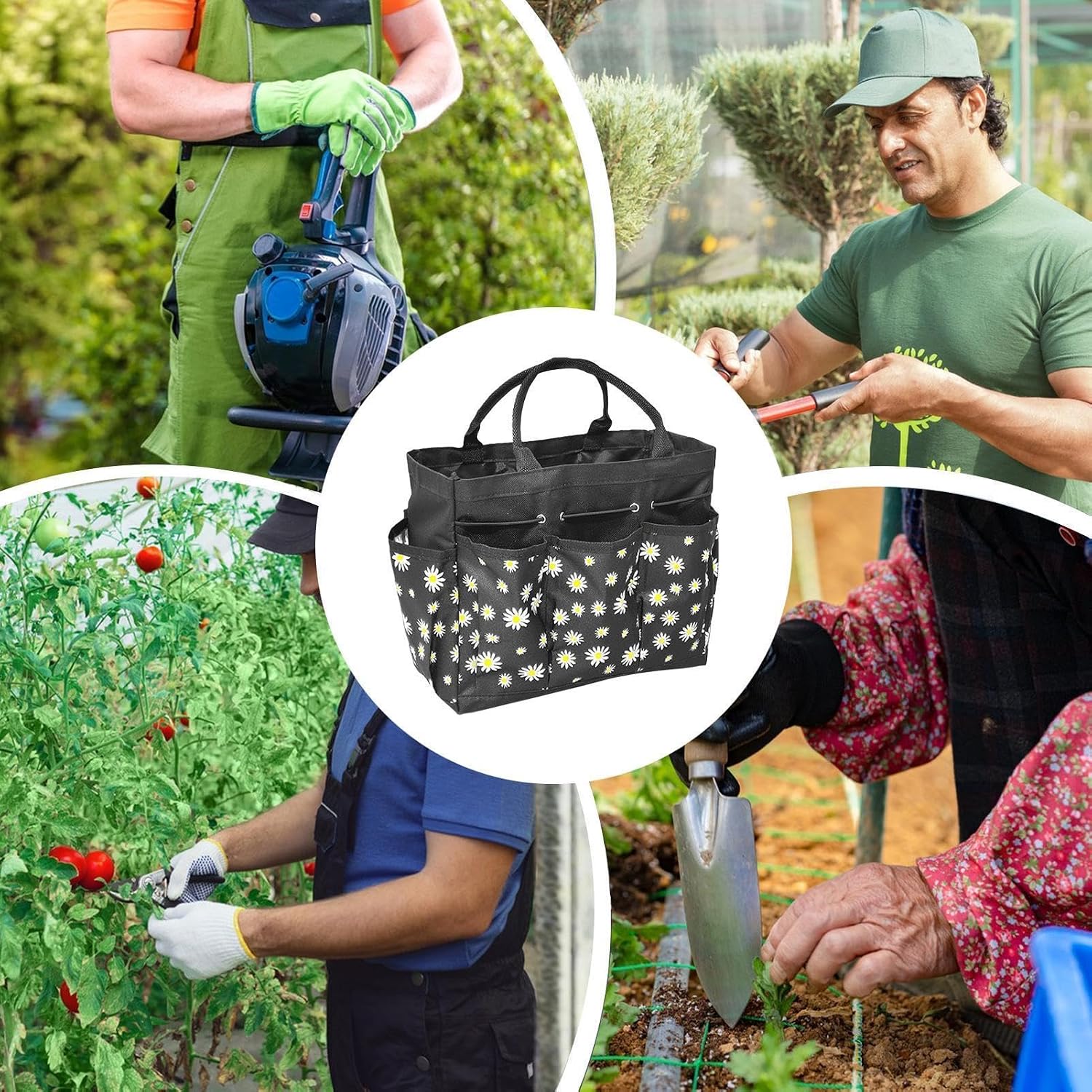  Sac De Jardinage Oxford De Grande Capacité Pour Femmes, Sac De Rangement Portable Pour Outils De Jardin | Pour Gants, Pelle, Désherbeur, Bouteille, Extérieur, Pelouse, Terrasse, Ferme