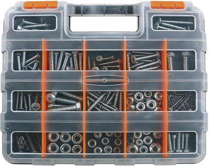 GENERIC Organiseur De Petites Pièces, Récipient Avec Séparateurs Amovibles – Boîte De Rangement Pour Vis, Boulons, écrous, Perles, Bijoux, Composants électroniques, Artisanat, Garage, Bureau, Maison