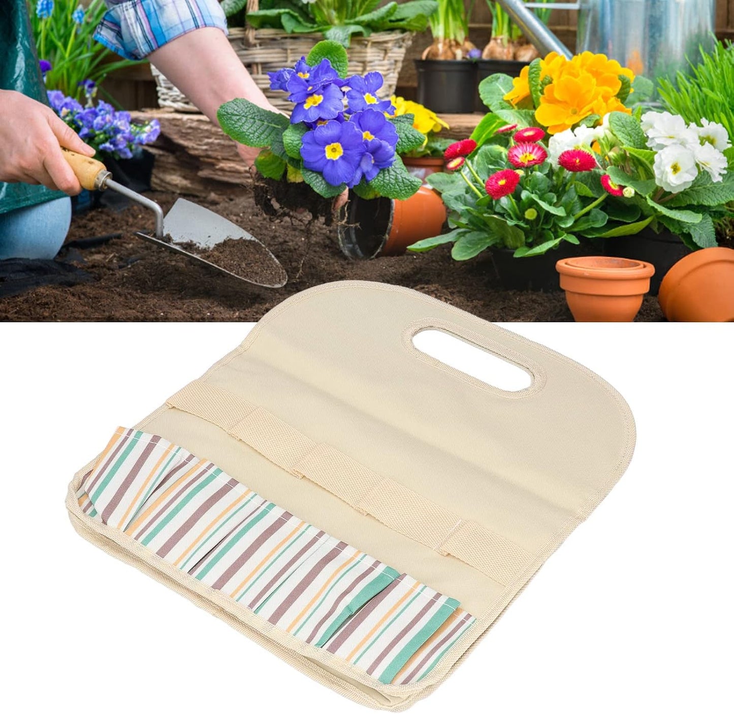  Sac à Outils De Jardin, Fourre-tout De Jardin En Tissu Oxford 600D, Support De Rangement Multi-poches 14 X 6,7 X 15,7 Pouces, Sac De Transport Pliable Pour Le Jardinage Intérieur Et (#1)
