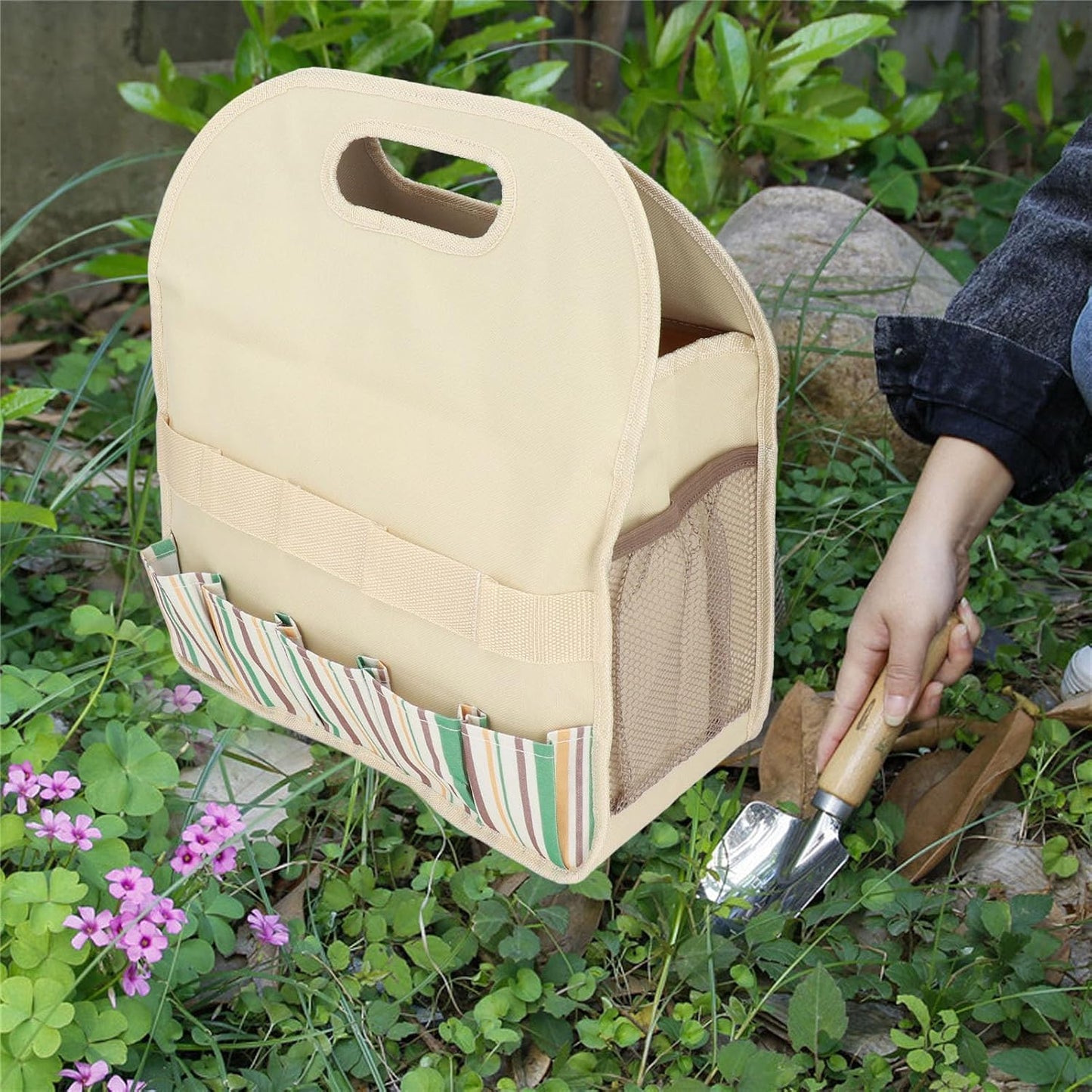  Sac à Outils De Jardin, Fourre-tout De Jardin En Tissu Oxford 600D, Support De Rangement Multi-poches 14 X 6,7 X 15,7 Pouces, Sac De Transport Pliable Pour Le Jardinage Intérieur Et (#1)