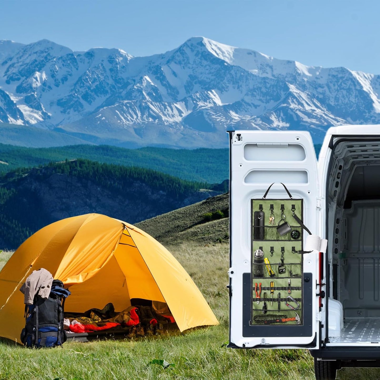  Organiseur De Camping - Sac à Outils Oxford Résistant - Sac à Outils D'extérieur - Pour Camping, Pique-nique, Pêche, Voyage, Accessoires De Cuisine