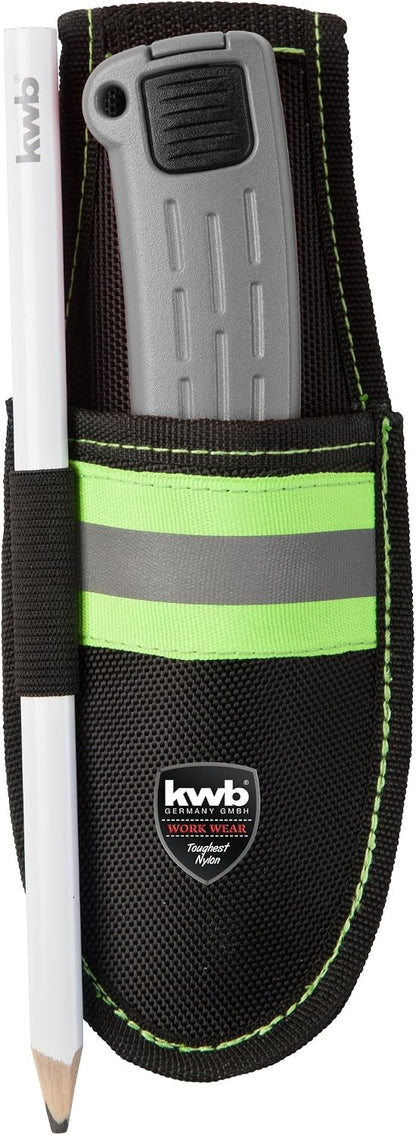 Kwb Porte-couteau Avec Un Réflecteur 909 910 (en Tissu De Nylon Résistant, Avec Clip De Ceinture)