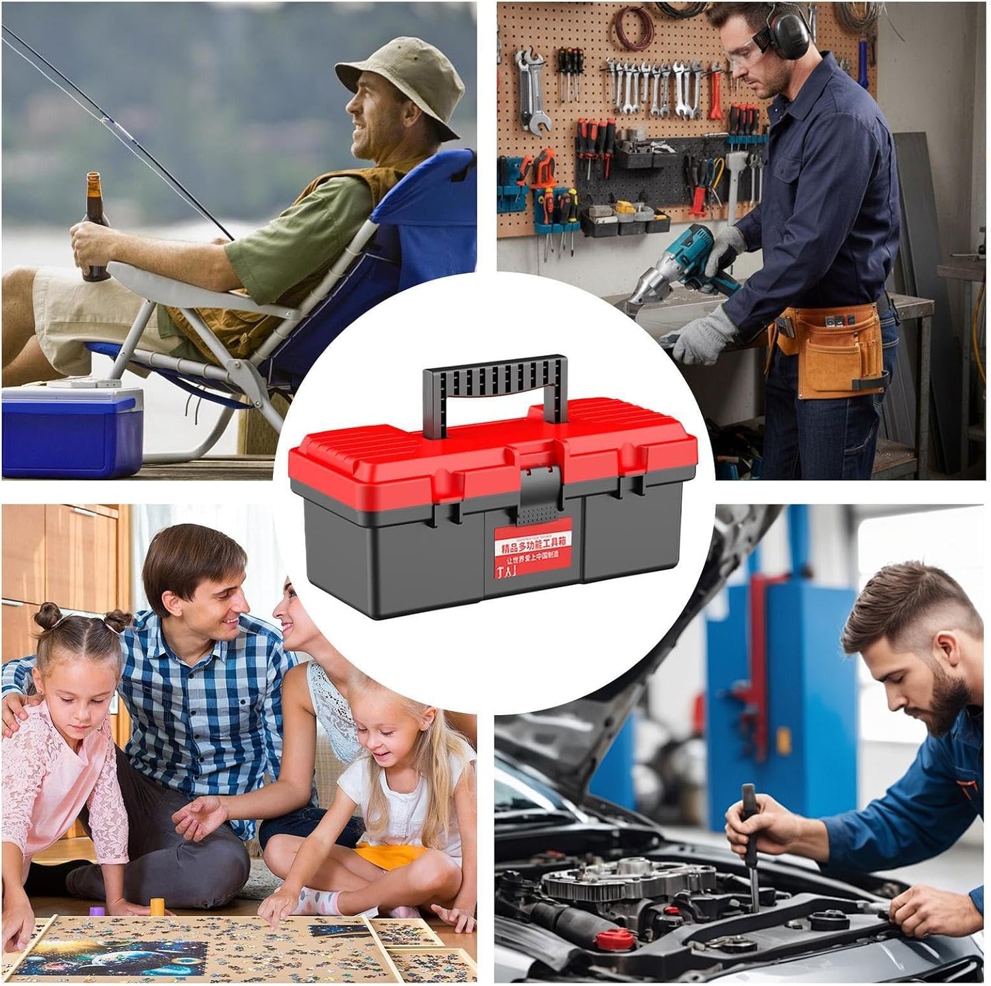  Boîte à Outils Manuelle - Organisateur Portable Renforcé Mini Avec Poignée Pour Loisirs Créatifs | Organisation D'Outils Pour Les Réparations Domestiques - Pour Voiture Maison Bureau Atelier