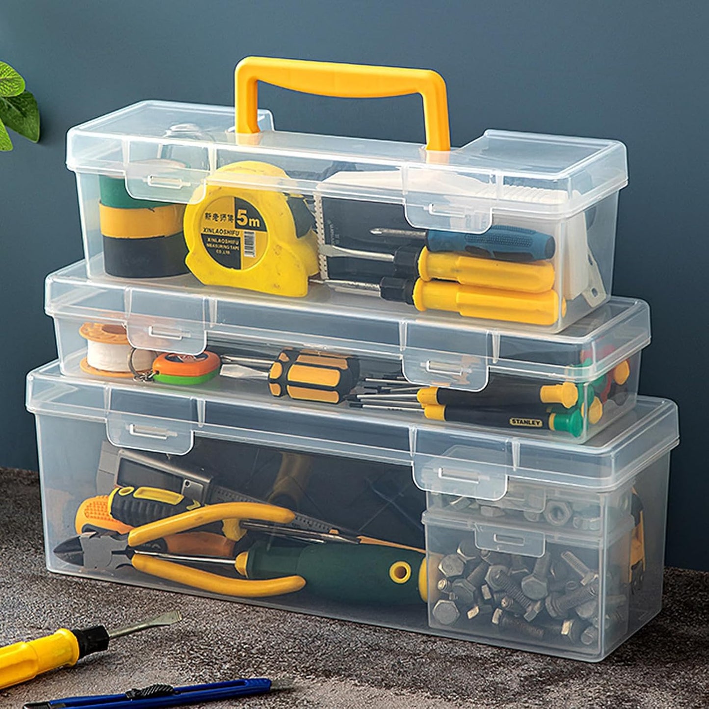 Organiseur à Outils Avec Plusieurs Compartiments, Rangement Léger, Maison, Bureau, Atelier, Multifonctionnel, étanche, Boîte à Outils