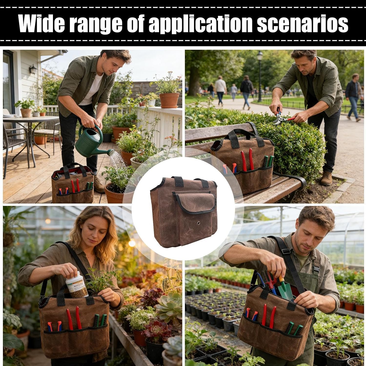  Sac De Jardin - Sac De Transport étanche - Grand Volume - Sac De Transport Robuste - Rangement Pour Outils De Jardin - Pour Débutants, Amateurs, Paysagistes, Hommes Et Femmes - Jardinage En Plein Air