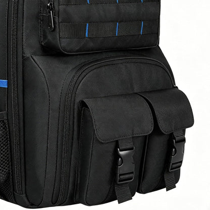 Genérico Sac à Dos Porte-outils Robuste, Organisateur Avec Base Rigide, Avec De Nombreuses Poches, Sac à Dos Porte-outils Robuste Pour Homme, Pour Technicien, Bâtiment, électricien, Plombier, Usage Extérieur
