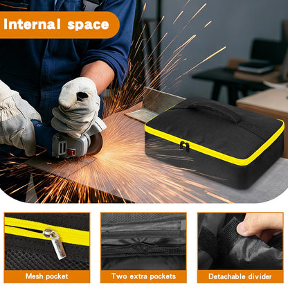  Étui De Rangement En Tissu Oxford Pour Ranger Les Batteries, Les Chargeurs, Les Disques De Coupe De Verre, Les Angles, Les Sacs à Outils Pour Meuleuse D'angle