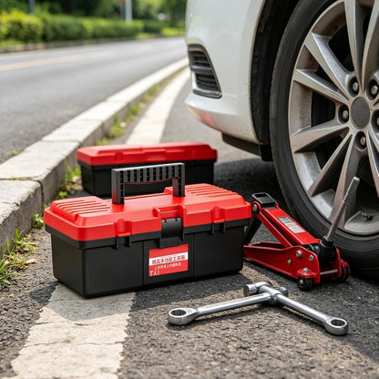  Boîte à Outils Manuelle - Organisateur Portable Renforcé Mini Avec Poignée Pour Loisirs Créatifs | Organisation D'Outils Pour Les Réparations Domestiques - Pour Voiture Maison Bureau Atelier