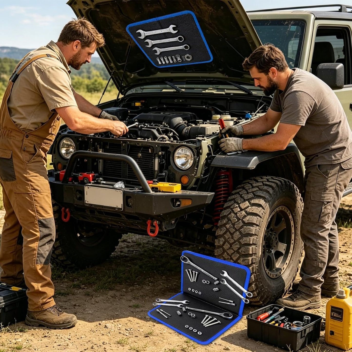  Tapis De Rangement De Garage Portable, Tapis Magnétique Flexible, Support D'outils Solide De 11,02 X 9,25 Pouces, Feuille De Travail Magnétique, Panneau De Rangement De Boulons De Tournevis Pour L'ent