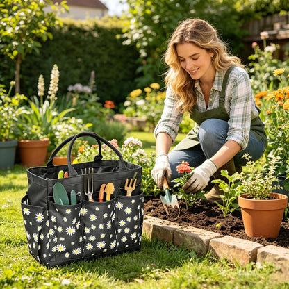  Sac De Jardinage Oxford De Grande Capacité Pour Femmes, Sac De Rangement Portable Pour Outils De Jardin | Pour Gants, Pelle, Désherbeur, Bouteille, Extérieur, Pelouse, Terrasse, Ferme