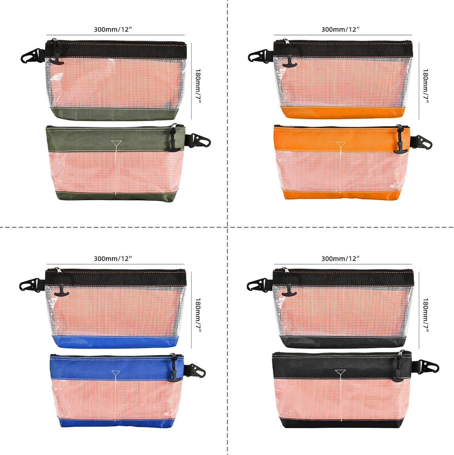  Sac De Rangement En PVC Transparent Antistatique Imperméable Avec Crochet En Métal Oxford 1680D Pour Atelier En Plein Air Sac à Outils En PVC Transparent