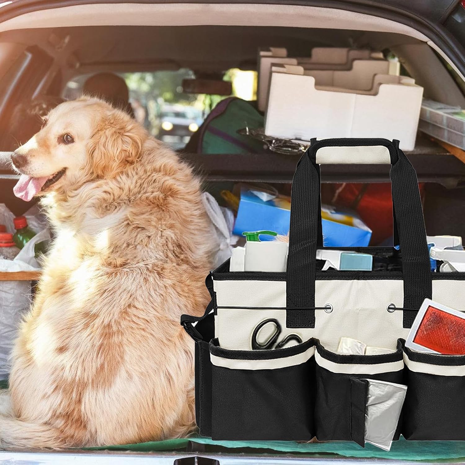  Porte-outils De Nettoyage Avec Côtés En Maille Et Poignées Renforcées, Sac à Outils Respirant Pour La Maison, L'automobile, Sac à Outils Multifonction